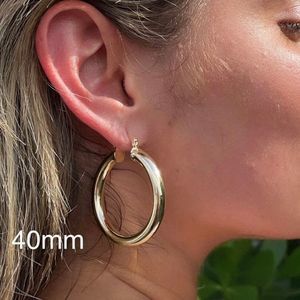 18k Gold Filled or Silver Selena Inspired 40mm Plain Hoop Earrings
